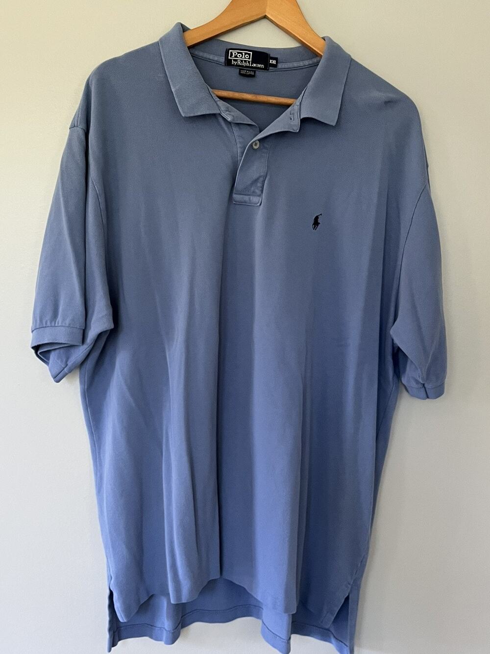 Vintage 80s/90s Ralph Lauren Polo Shirt Mens XXL Blue Cotton USA